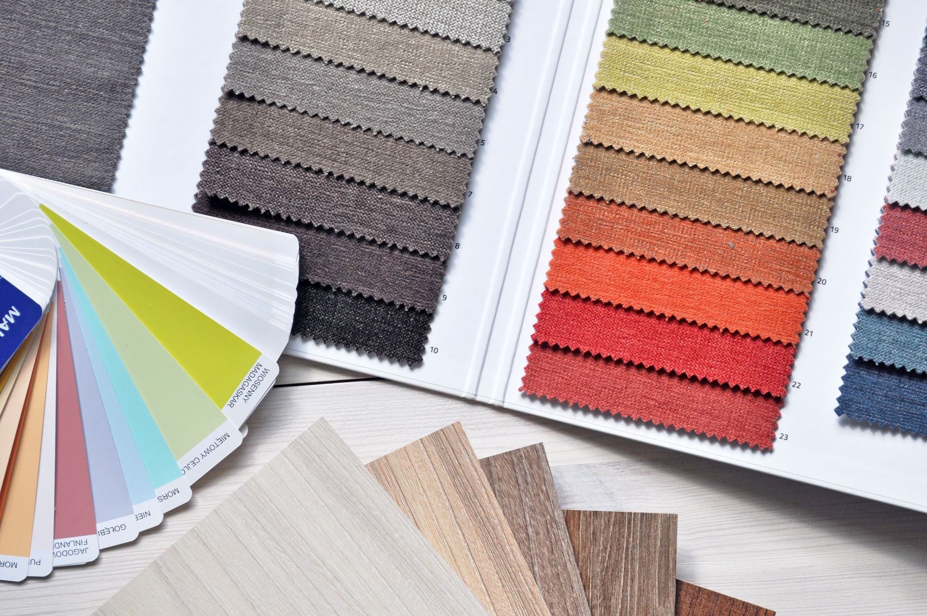 Colour shade samples for fabric selection