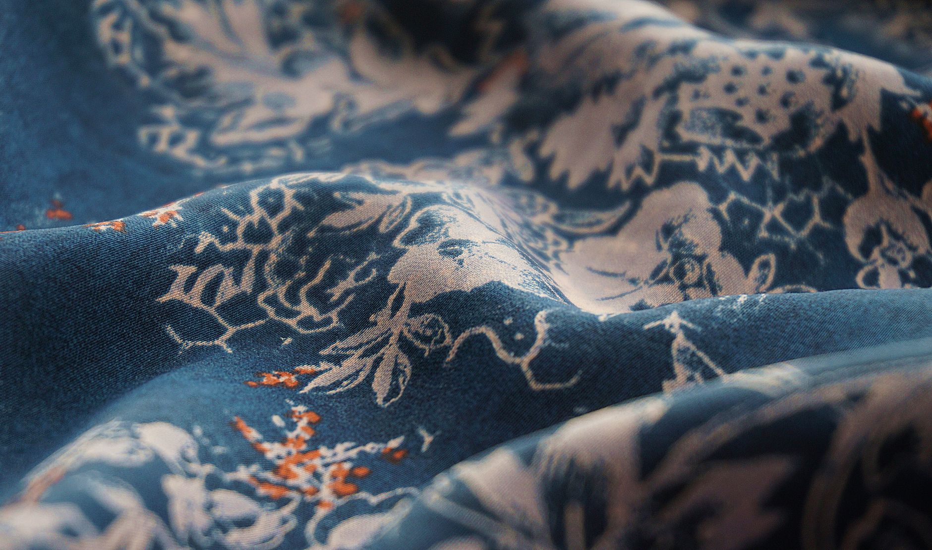 Close-up of blue fabric texture